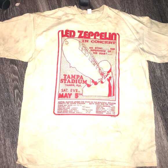 2012 Vintage Beige Led Zeppelin Concert T Shirt Tampa - XL  Box Mus1 - Picture 1 of 6